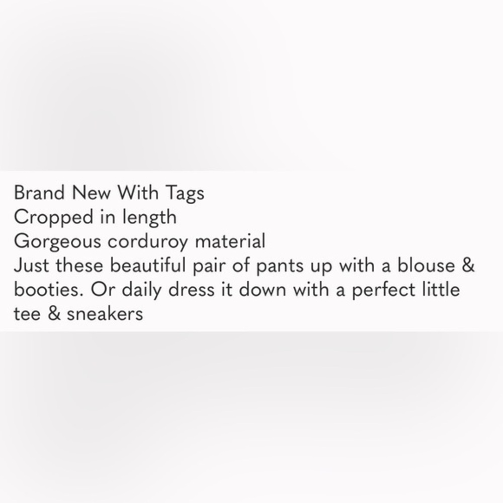 New Penningtons| Cropped Crushed Red Corduroy Highrise Pants - Picture 14 of 14